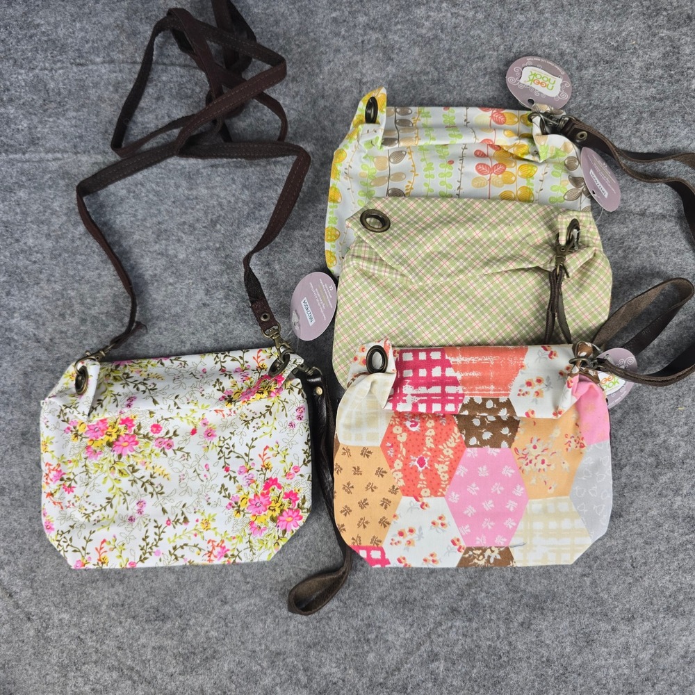 Nook Nook Owl Crossbody Bag Girls Small Multicolor Patchwork Floral Lot of 4 NWT - Picture 3 of 10